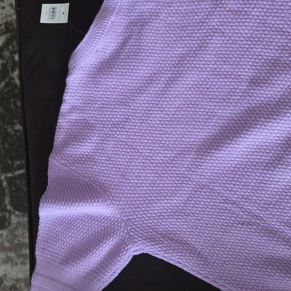 BRAND NEW Ann Taylor Lilac Textured Knit Short Sleeve Sweater - Size Medium - Picture 6 of 9